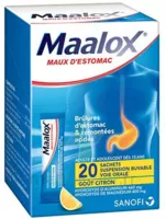 Maalox Maux D'estomac, Suspension Buvable Citron 20 Sachets à YZEURE